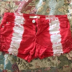 Red and white shorts